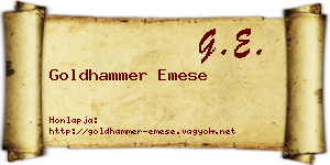 Goldhammer Emese névjegykártya